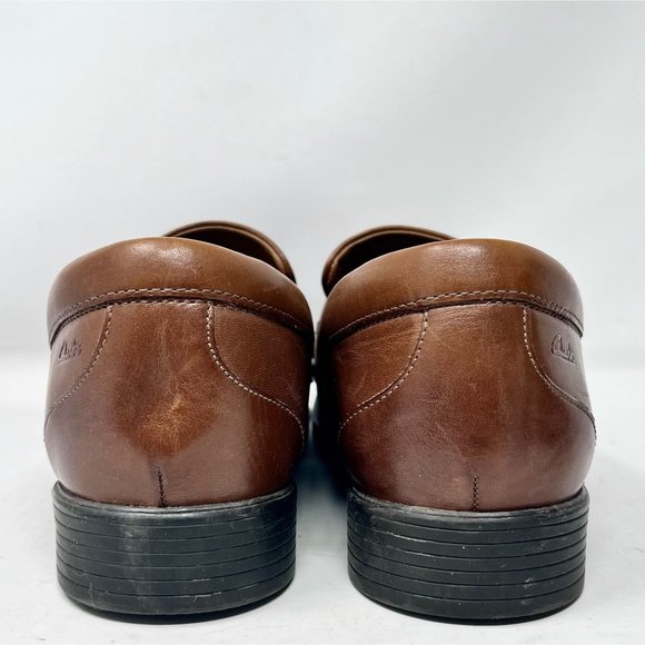 Clarks Mens Whiddon Step Loafer Cognac Brown Size‎ 9.5 main image 10